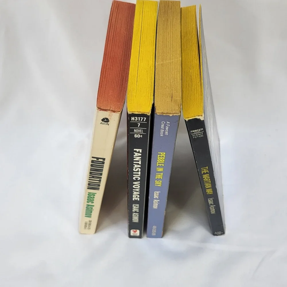 Isaac Asimov Vintage Sci-Fi Book Lot Foundation Fantastic Voyage Martian Way